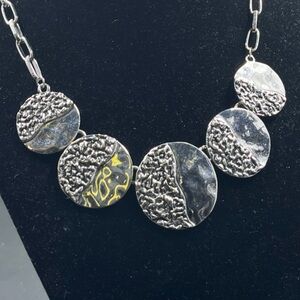 Erica Lyons Silver and Black Textured Necklace
